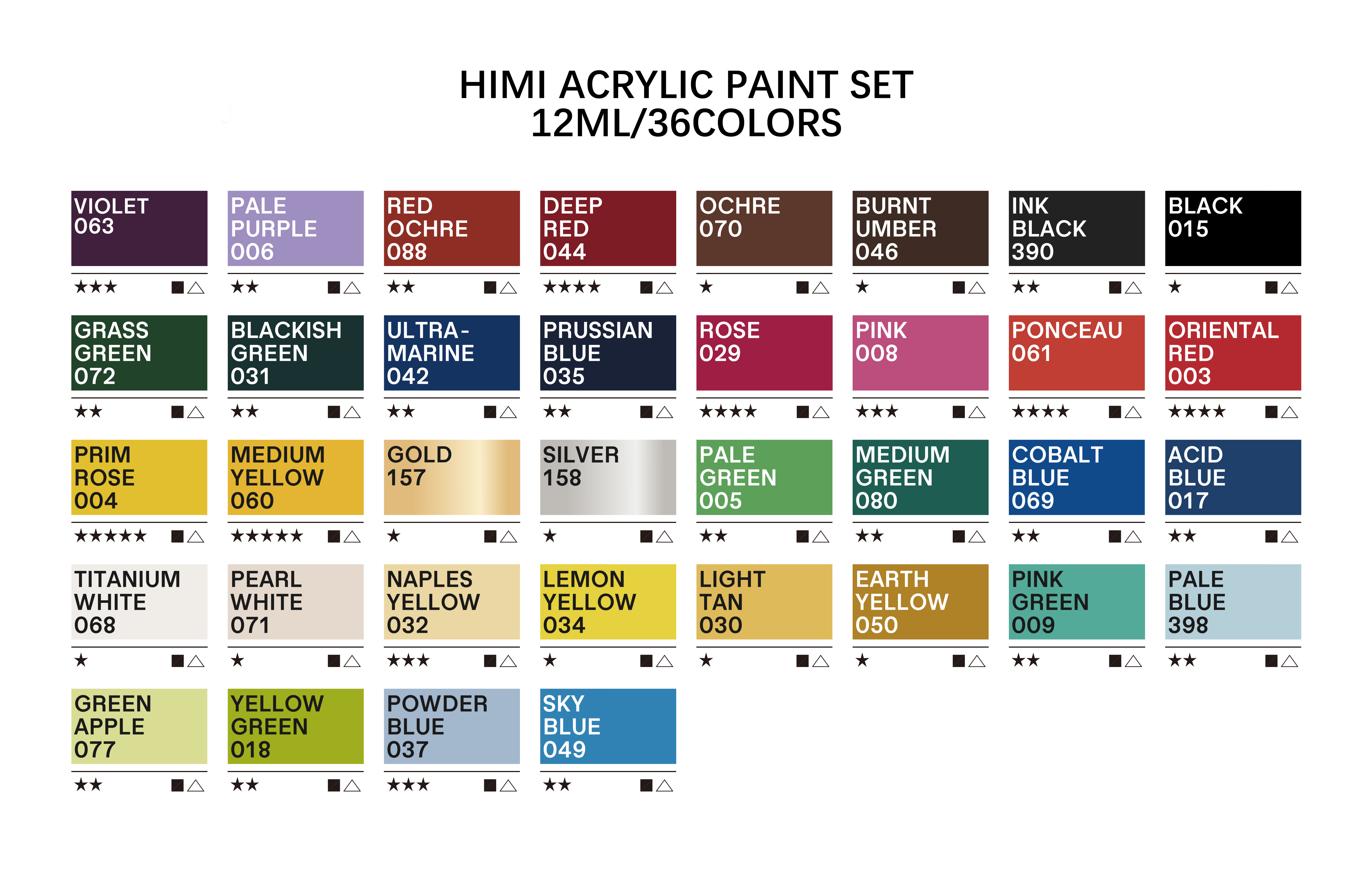 36 couleurs