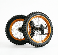Kit de Llantas y Neumáticos AXZ de 17 y 14 Pulgadas con Ruedas de Tambor Negras para Motocicletas de Cross y Trail, Accesorio de Repuesto Resistente