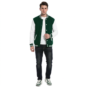 Veste de baseball pour homme, douce, confortable, enduite, gaufrée, séchage rapide, qualité supérieure, col montant, respirante, légère, fermeture éclair sur le devant - Product Image 1