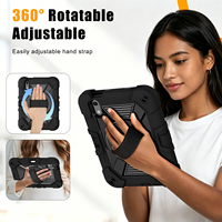 Étui de protection en gros pour tablette iPad Mini 8 2026 8 pouces avec support rotatif à 360 degrés, dragonne et bandoulière pour B2B