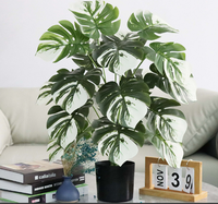 Fournitures de jardinage Vente en gros d'Arbre Monstera Artificiel Naturel Toucher Plastique Bonsaï Artificiel avec Pot pour Intérieur