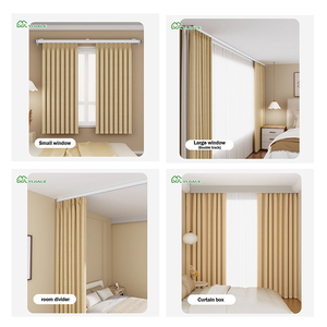 YIJIALE Aluminum <strong>Curtain</strong> Track Set <strong>with</strong> <strong>Hooks</strong> Adjustable Length Ceiling/Wall Mount <strong>Curtain</strong> Rail System White - Product Image 6