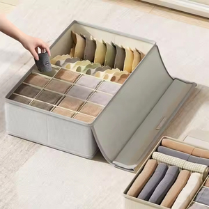 Cajón organizador 3 en 1 para uso en dormitorio doméstico, calcetines, sujetadores, bragas, ropa interior, divisores, caja de almacenamiento con tapa - Product Image 6