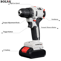 Perceuse électrique rechargeable haute puissance 21V pour la maison, kit d'outils portables à percussion au lithium