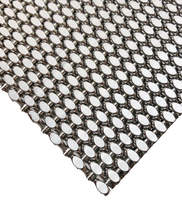 Panneau de maille décorative ovale rigide en acier inoxydable, maille ovale plate solide pour revêtement de cabine d'ascenseur
