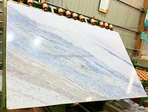 แผ่นหินควอทซ์ไซต์สีฟ้าทันสมัยพร้อมคุณสมบัติกันน้ำมีไฟด้านหลังหรูหรา - Product Image 6