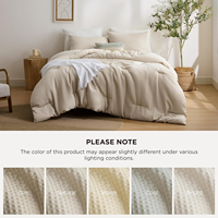 Parure de lit en coton peigné premium, teinture dégradée, tissage gaufré, 5 pièces, 240 GSM, ensemble de couvre-lit en coton doux pour la vente en gros, 21s/32s