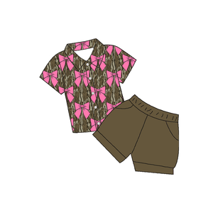 Conjunto de Ropa de Verano para Bebé, Personalizable, con Pantalones Cortos y Camiseta con Estampado Occidental, 2 Piezas - Product Image 3