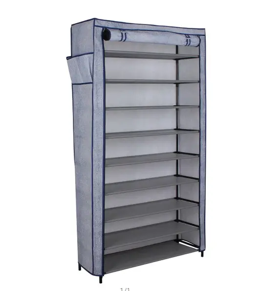 9 слоев домашняя фурнитура общего пользования Стойку Обувь с крышкой и с карманом, куртка из джинсовой ткани