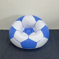 Fauteuil gonflable en forme de ballon de football, canapé portable en PVC avec design ergonomique et couleur bleu et blanc unique
