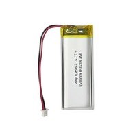 3.7V 800mAh 2 kabel 802050 cair baterai 500 siklus untuk TWS perekam Smartband MP3 jam tangan pintar L043