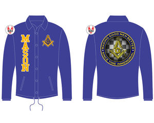 Veste de coach d'hiver pour homme Maître Maçon maçonnique en gros avec logo personnalisé sur le devant, grande taille, coupe-vent, veste bomber - Product Image 5