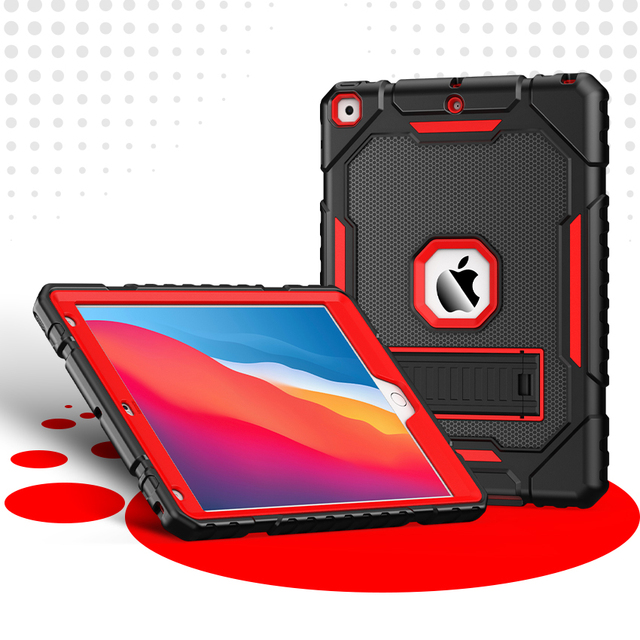Hard PC Case for iPad 9th Generation Protective Shockproof 3 in 1 Silicone Tablet Cover Cases for Kids