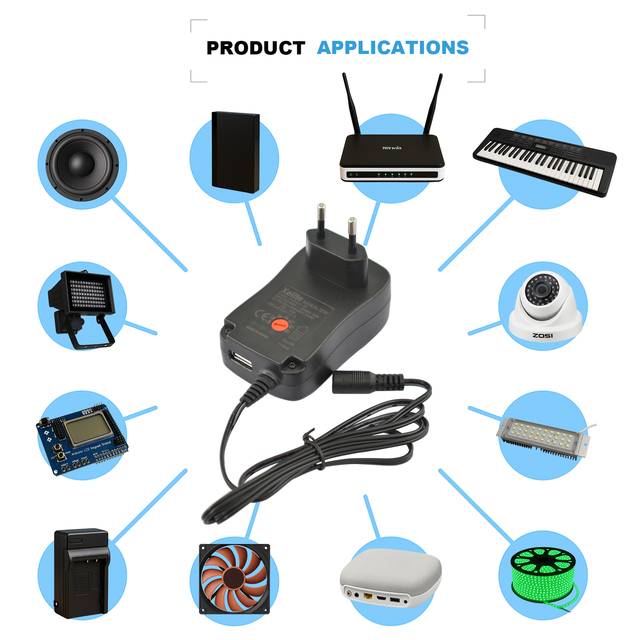 30W EU Plug 3V 4.5V 5V 6V 7.5V 9V 12V 2A Adjustable Voltage AC/DC Adapter Power Supply for Camera/TV Box/Tablet/wireless Router