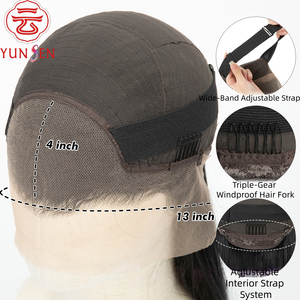 Perruque complète à dentelle 13*4, nouée à la main |   Cheveux humains noirs longs bouclés et raides |   Couverture ultra-réaliste complète - Product Image 2