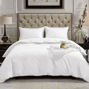 100% katoen, op maat gemaakt, eenvoudig modern geweven, 200TC, all-season, 3-delig hotel beddengoedset (queensize/kingsize), inclusief hoeslaken en verpakking. - Product Image 2