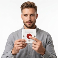 Bouton de panique d'urgence pour usage de sécurité, réinitialisation par clé, PB68, matériau ABS