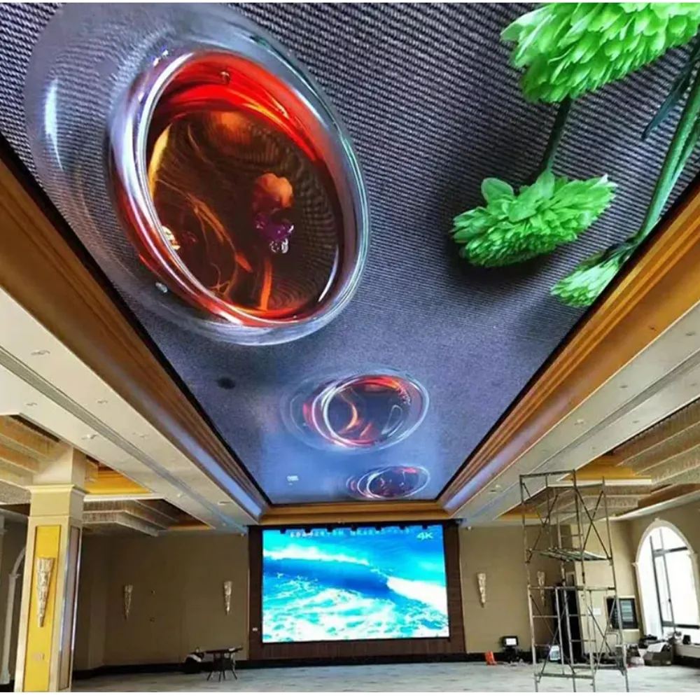 Nuovo stile grande video appeso soffitto display led per interni P4 display a led soffitto per la mostra