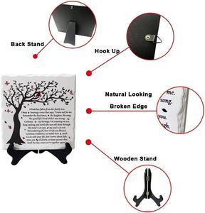 Décoration murale personnalisée Décoration <span class=keywords><strong>de</strong></span> table Deuil <span class=keywords><strong>Condoléances</strong></span> Cadeaux plaques avec support en bois - Product Image 3