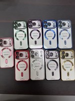 Étui de protection magnétique transparent électroplaqué en TPU Heybingo avec protection d'objectif d'appareil photo et antichoc pour téléphones mobiles
