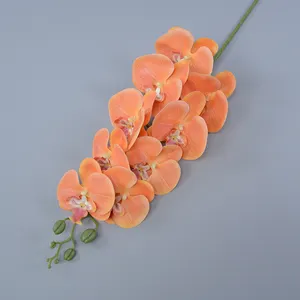 بيع بالجملة بساتين الفاكهة الاصطناعية 9 رؤوس لمسة حقيقية فراشة الأوركيد 3D بساتين الفاكهة زهرة الزفاف ديكور المنزل المكتب