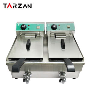 <span class=keywords><strong>TARZAN</strong></span> Commercial Restaurant 16 + 16L Friteuse électrique ouverte avec carter d'huile monocylindre grande capacité maison chips - Product Image 2