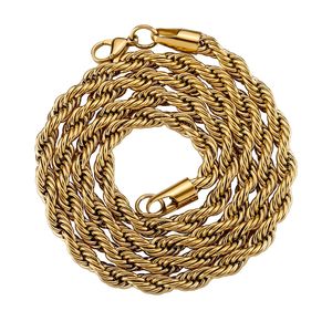Hip-hop Plain <b>Chain</b> 5mm Thickened Encrypted Stainless Steel Color-retaining Electroplated <b>Rope</b> Set Necklace Bracelet - Product Image 6