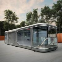 Cápsula Espacial de Lujo para Acampar, Hotel, Oficina, Centro Comercial, Escuela, Casa Prefabricada, Vehículo Prefabricado, Casa Espacial de 2 Pisos