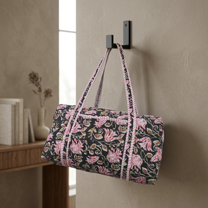 Bolsa de Viaje Deportiva de Lujo Exclusiva, Duradera, de Gran Capacidad, Negra, de Algodón, Bolsa de Lona para Fin de Semana, Bolsas de Lona Hechas a Mano con Tela Acolchada - Product Image 1