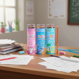 Weibo Color Pencils 36 Colors Wood With Colored Carbon For Drawing And Coloring School Supplies - Product Image 2