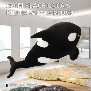 Peluche orca noire <span class=keywords><strong>de</strong></span> 35 cm, super douce, en polyester, avec rembourrage en coton PP, doublure en maille, brodée, idéale pour les anniversaires - Product Image 2
