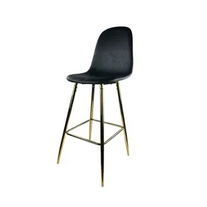 홈 바 주방 벨벳 높은 카운터 의자 발판이있는 네일 살롱 비스트로 바 의자 현대 스테인레스 스틸 금속 바 의자