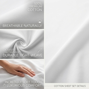 <span class=keywords><strong>Lenzuola</strong></span> Piane in Cotone 100% Bianco di Grado A, 200TC, Facili da Sterilizzare, <span class=keywords><strong>per</strong></span> Tutte le Stagioni, <span class=keywords><strong>per</strong></span> Hotel, Ospedali e Cliniche - Product Image 3
