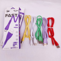 Kabel Data Pengisian Cepat TN190 Macaron TPE USB-C 3A untuk Komputer & Printer Android