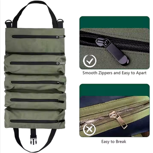 Super Roll Tool <b>Bag</b> Canvas Organizer Bucket Car First Aid Kit Wrap Pouch - Product Image 6