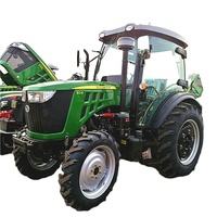 Tracteur agricole multifonctionnel Huabo 80HP 4x4 avec cabine, certifié CE, équipé d'un moteur et d'une boîte de vitesses