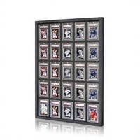 Kotak Display Kartu Olahraga FSC Wood Wall Mount untuk Baseball, Basket, Sepak Bola, Hoki, Sepak Bola Amerika, dan Lainnya, dengan Bingkai Display untuk 25 Kartu Graded
