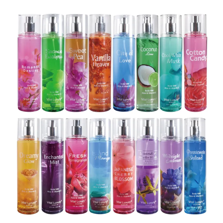 Fragrância natural produtos de cuidados corporais etiqueta privada, conjunto de cuidados com o corpo, gel do chuveiro, hidratante de névoa corporal