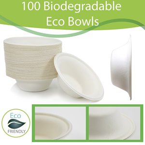 Bols à salade/nouilles/soupe biodégradables, 100% biodégradables, jetables, écologiques sans bpa - Product Image 4