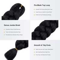 Cheveux synthétiques pré-étirés de 82 pouces pour tresses Jumbo, fibres haute température, extensions de cheveux torsadés, 165g