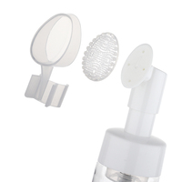 Frasco De Bomba De Espuma Bouteille Moussante De Lavage De Mousse De Nettoyage Du Visage 100ml Avec Brosse, Bouteille De Pompe À Mousse 0.8cc Avec Brosse En Silicone
