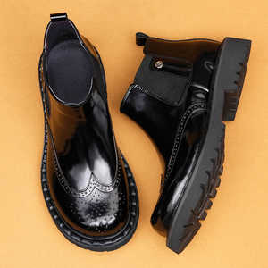 Botas para hombre más vendidas, botas de trabajo británicas de caña alta a la moda, zapatos casuales de caña media versátiles para hombre - Product Image 4