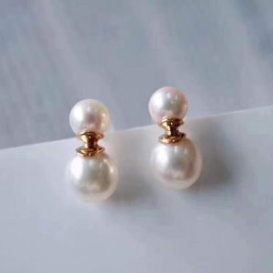 Accesorios de Plata S925 para DIY, Base Vacía para Pendientes de Perlas Dobles con Perlas de 7-9mm, 20395, Accesorio de Joyería - Product Image 2