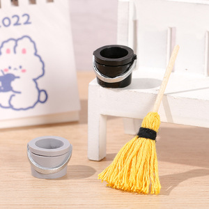 Miniature Mop Ornament Resin Handmade <b>Doll</b> House <b>Accessory</b> Toy Decor 5 To 7 Years Unisex - Product Image 3