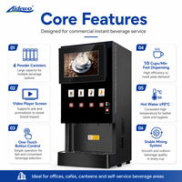 Aidewo 4-64 Distributeur automatique de café instantané en métal personnalisable pour bureau, Wi-Fi, nettoyage automatique pour thé au lait (10