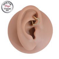 Nouveau design 16G en Titane ASTMF136 G23 pour Piercings d'oreille (Hélix, Tragus, Rook) et Anneaux de nez, avec Boucles d'oreilles Cœur, Bijoux de corps tendance