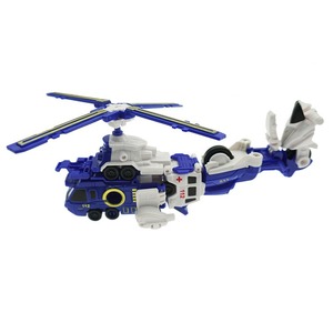 Vente en gros Jouet transformable 3-en-1 : Hélicoptère de combat, Véhicule de police, pompier et de sauvetage bleu, et Voiture Mecha combinable et convertible pour enfants - Product Image 5
