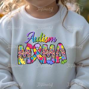 Autismo <span class=keywords><strong>Mama</strong></span> Heat Press Sticker Cinta <span class=keywords><strong>de</strong></span> cáncer <span class=keywords><strong>de</strong></span> <span class=keywords><strong>mama</strong></span> Transferencia DTF para camisetas Sudadera - Product Image 5