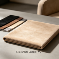 Tissu en vinyle PVC suédé floqué doux Jemery, résistant à l'usure et anti-âge, pour canapé d'intérieur de luxe léger, vente en gros