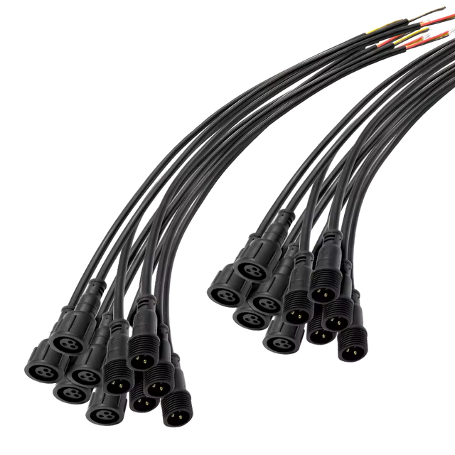 Three-core Waterproof Cable 50cm Long with 18AWG Wire for Industrial Equipment 1.5mm Male-female Connection Cable